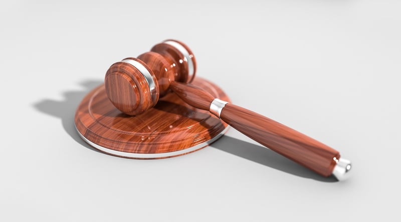 Courtroom scene for legal battles